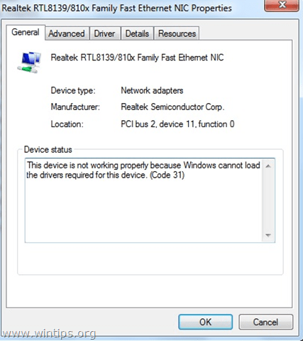 realtek ethernet controller driver windows 10 misisng